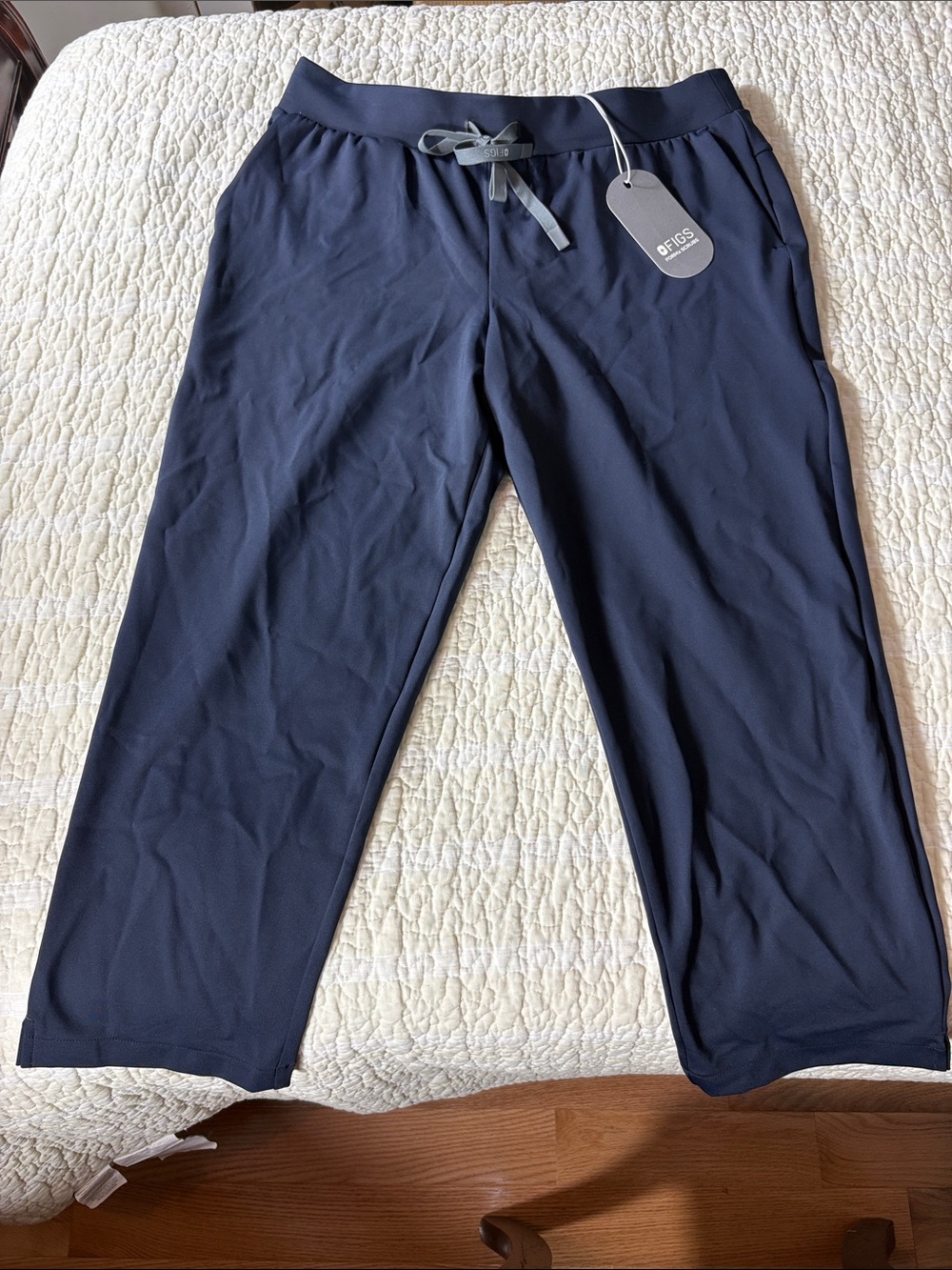 Figs Women's Navy Straight-Leg Drawstring Pants